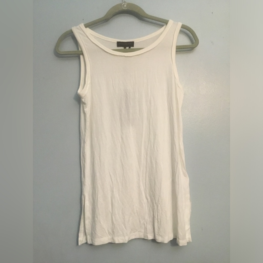Donna Karan White Sleeveless Tank Top